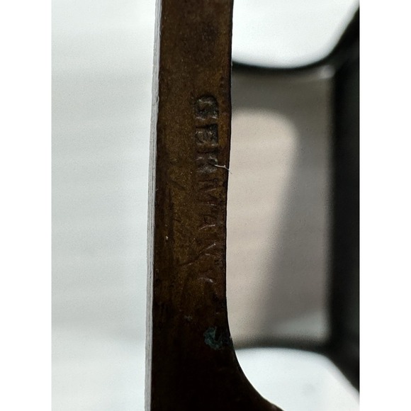 Vintage German Art Deco Blue White Enamel Match Box Holder 1930's Star Burst - Picture 8 of 11